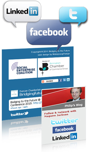 Social Media Integration Service - example includes Bridging to the Future and Maguire Jackson